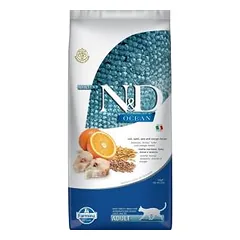 Farmina N&D Ancestral Grain Cat Low Grain Ocean Codfish & Orange sausas maistas suaugusioms katėms, 10 kg