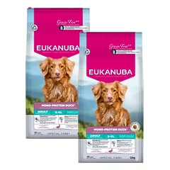 EUKANUBA Special Care Adult Mono-Protein Duck 2x12 kg sausa maistas suaugusiems šunims, turtingas šviežiai užšaldyta antis