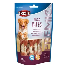 Trixie Duck Bites papildomas maistas šunims, jautienos odos kaulas su ančių mėsa, 80 g
