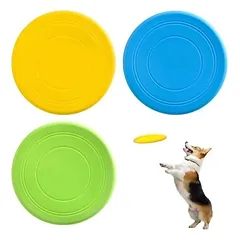 Pawffee 3 vnt. šunų frisbi 17,8 cm, minkštas gumos metamas diskas lauke