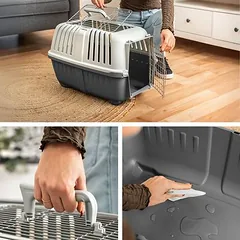 Lionto plastikinė transportavimo dėžė su metalinėmis durelėmis, B 35,5 x T 58,5 x H 40 cm — 3 nuotrauka