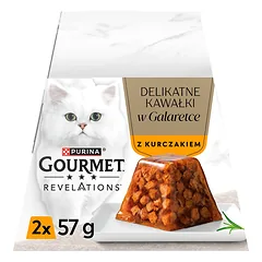 GOURMET Revelations Delikatesiniai gabalėliai želė su vištiena 12x57g