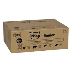 Didelė pakuotė Whiskas Senior paketėliai 84 x 85 g, drėgnas maistas katėms