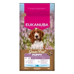 EUKANUBA GF sausas pašaras mažų ir vidutinių veislių šuniukams su žuvimi, S/M, 3 kg