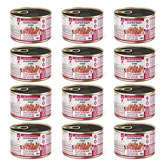 SUPER RAFI Mini su veršiena ir žąsų širdelėmis 12x185g drėgnas maistas mažų veislių šunims