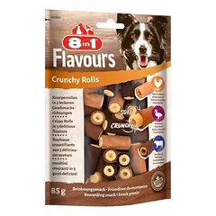8IN1 skanėstai šunims "Flavours Crunchy Rolls" 85 g