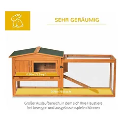 Mažų gyvūnų narvas PawHut 156x58x68cm., rudos/žalios spalvos — 5 nuotrauka