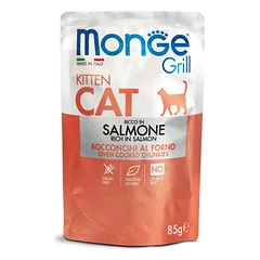 Monge GRILL Kitten konservuotas pašaras kačiukams su lašiša 85g