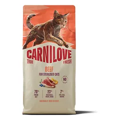 Carnilove True Fresh Beef Adult Cat Sterilised sausas maistas sterilizuotoms katėms, 6 kg