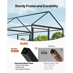 Metalinė vištidė VEVOR CRCFG0102, 4–6 vištoms, 2 durys, 1 × 2 × 1 m — 4 nuotrauka