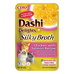 INABA Cat Dashi Delights Silky Broth Vištiena ir lašiša 40g