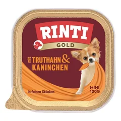 RINTI Gold Turkey&Rabbit Mini padėklas kalakutiena ir triušiena 100 g