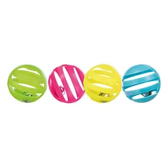 Trixie Set of Toy Balls With Bell, plastikiniai žaisliniai kamuoliukai katėms su varpeliu, 4 vnt., 4 cm