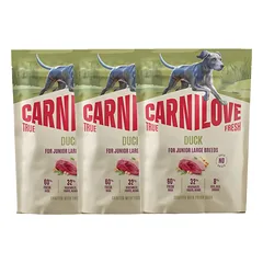 CARNILOVE True Fresh Dog Duck Junior Large 3x1,5 kg sausa maistas su šviežia antis didelių veislių jauniems šunims