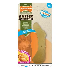 Nylabone Puppy Antler Chicken - saugus kramtomasis žaislas šuniukams, formos kaip elnio ragas