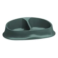 StefanPlast Ciotole Chic dviguba plastikinė dubenėliui su neslystančiu kraštu, angliška žalia, 0.25 l + 0.25 l