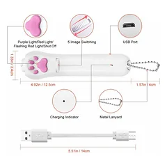 Žaislas katėms LED 5 in 1 lazeris - pakraunamas USB, 1 vnt. — 4 nuotrauka