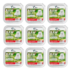 Vetexpert RAW PALEO PATE MINI šuniukų jautiena 9x150g - jautienos padėklas