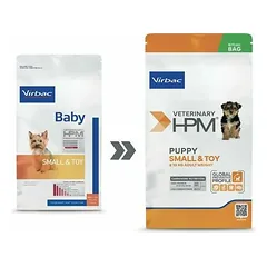 Virbac HPM Dog Puppy Small & Toy veterinarinis maistas šuniukams 3 kg — 2 nuotrauka