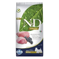 FARMINA N&D PRIME – sausas maistas suaugusiems mažų veislių šunims su ėriena ir mėlynėmis 7 kg