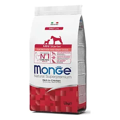 Monge Natural Superpremium Mini Starter Chicken sausas maistas šuniukams