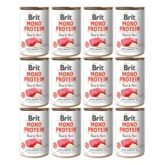 BRIT Mono Protein Beef & Rice 12x400 g monoproteinų maistas jautiena ir ryžiai