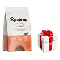 Applaws Adult Chicken with Extra Salmon sausas kačių maistas 7,5 kg + STAIGMENA KATEI
