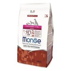 Monge Dry Dog Natural Superpremium Spec. Line Extra Small Adult sausas maistas labai mažų veislių šunims su ėriena, 2,5 kg