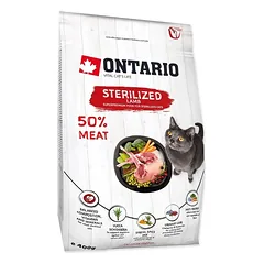 Ontario visavertis pašaras sterilizuotoms katėms Cat Sterilised Lamb, 0,4 kg