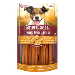 SmartBones Chicken Sticks lazdelių skanėstai su riešutų sviestu šunims, 5 vnt.