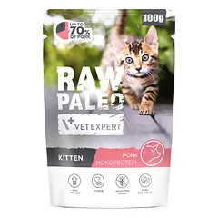 RAW PALEO Monoprotein Kitten Pork 100 g kačiukams su kiauliena