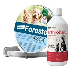 ELANCO Foresto Antkaklis katėms ir šunims sveriantiems mažiau nei 8kg + LAB-V Arthrohard 500ml Sąnarių paramos formulė šunims ir katėms
