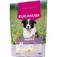 EUKANUBA Puppy Medium Breeds Chicken 800 g sausa maistas vidutinio dydžio šuniukams, turintis šviežio vištienos