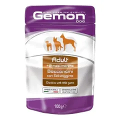 Gemon all breeds adult konservuotas pašaras suaugusiems šunims su žvėrienos gabalėliais 100g parduotuvėje petreon.lt