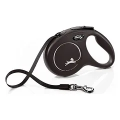 flexi New Classic Gurt-Leine M schwarz, 5 m, <25 kg nuotrauka