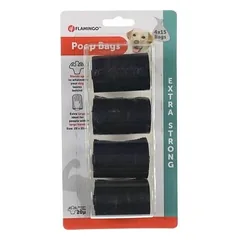 Flamingo POOP BAGS MAGNUS BIG BLACK 4x15PCS 28x35CM