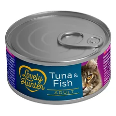 LOVELY HUNTER KONSERVUOTAS PAŠARAS KATĖMS SU TUNU IR ŽUVIMIS