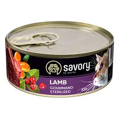 Savory drėgnas maistas sterilizuotoms katėms su ėriena, 400 - 499 g — 2 nuotrauka
