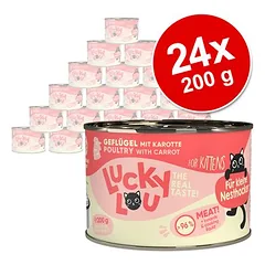 Lucky Lou Lifestage Kitten drėgnas maistas kačiukams, ekonominė pakuotė 24 x 200 g