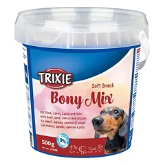 Trixie Soft Snack Bony Mix minkšti skanėstai šunims su jautiena, ėriena, lašiša ir vištiena, 500 g