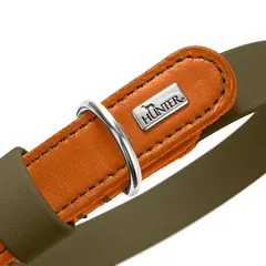 HUNTER antkaklis Wolmar BioThane® x oda, chaki/oranžinis, Vidutiniams 11–25 kg — 4 nuotrauka