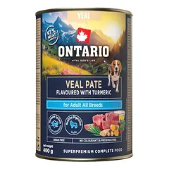 Ontario Adult paštetas su veršiena, ciberžolės skonio, drėgnas maistas šunims 400 g — 2 nuotrauka