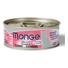 Monge Jelly konservai su tunu ir krevetėmis katėms, 80 g parduotuvėje pet24.lt