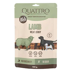 Quattro Lamb Meat Jerky skanėstai šunims, 130 g nuotrauka