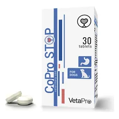 VetaPro CoPro Stop papildai šunims, turintiems virškinimo trakto mikrofloros sutrikimų, N30