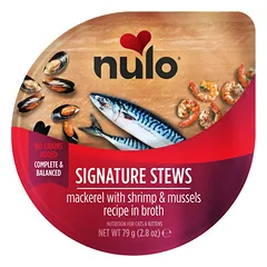 Nulo Signature Stews konservuotas maistas katėms, su skumbre, krevetėmis ir midijomis, 79g
