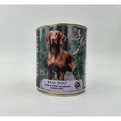 Real Dog SP Konservuotas visavertis subalansuotas pašaras suaugusiems šunims su jautiena ir triušiena 800 g