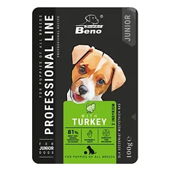 SUPER BENO Junior visų veislių šuniukų paketėlis su kalakutiena 100g
