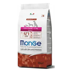 Monge Extra Small Adult su ėriena, ryžiais ir bulvėmis, sausas maistas šunims 2,5 kg