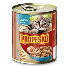 PROPESKO cat lašiša želė gabalėliai 830 g Pakuotė (6 vnt)